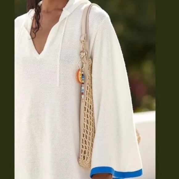 Anthropologie Flat White The Livvy Waffle Knit Sweater Tunic One Sz Cover Up NWT - Picture 2 of 6